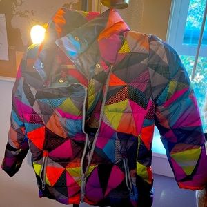 Multi color down coat for kids